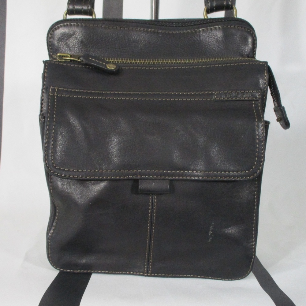 Fossil Black Leather Small Crossbody Bag